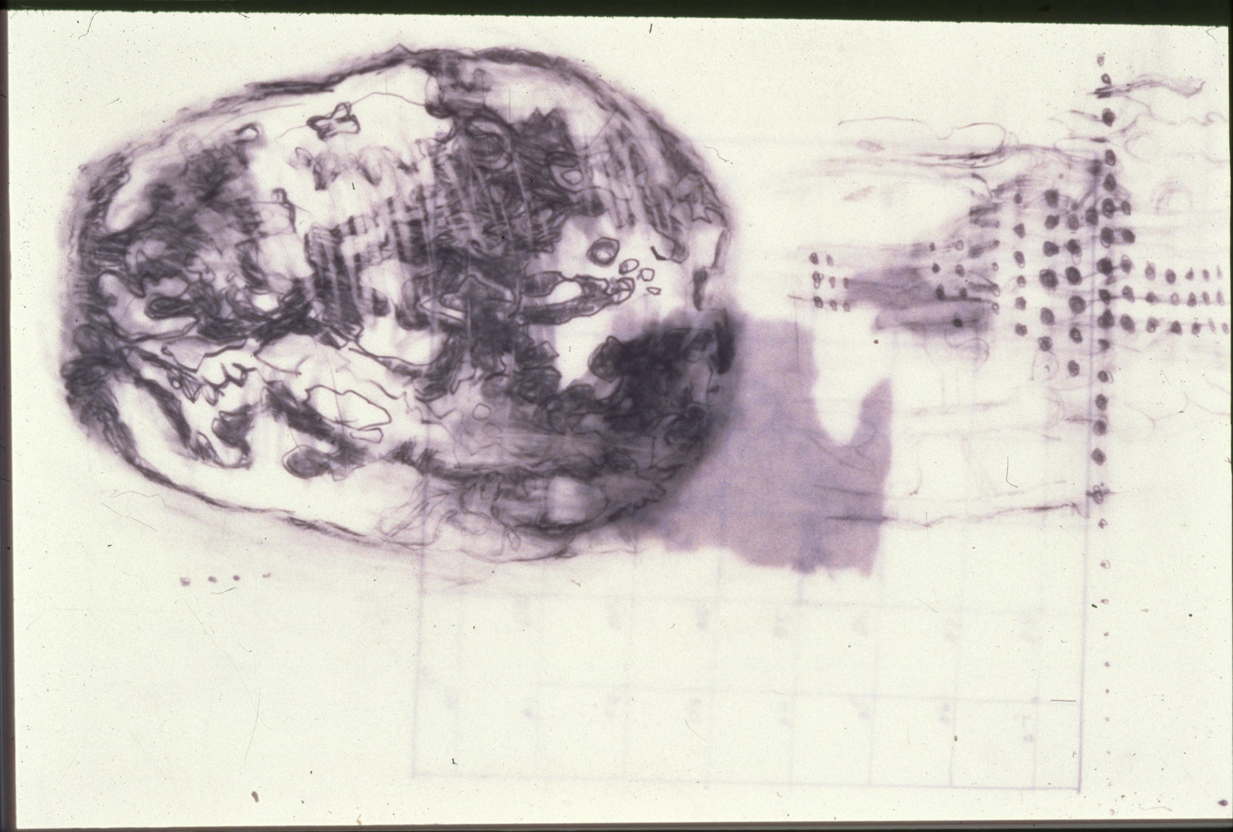 Mapping of Memories Series No. 7, graphite on Mylar, 9 x 12 inches, 2001